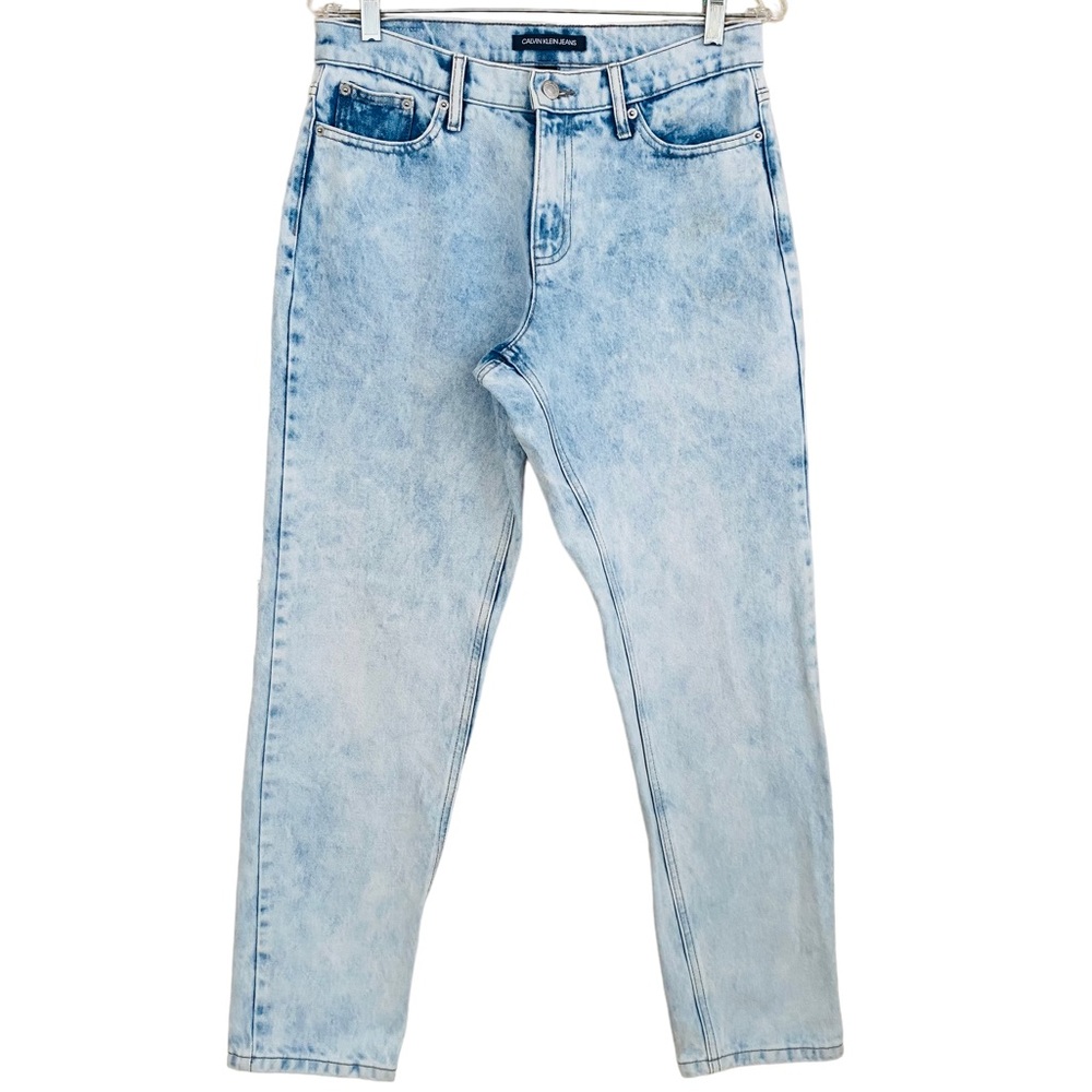Calvin‎ Klein Acid Wash Cotton Denim Blue Skinny Ankle Jeans Size 27